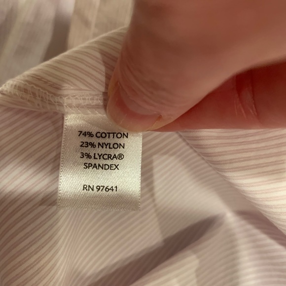 NWT J Jill Orchid Pinstripe Button Dart Blouse - Picture 6 of 6